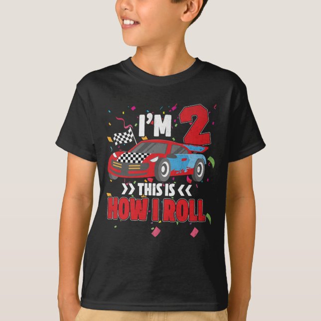Camiseta Niño de cumpleaños 2 niño de dos carreras (Anverso)