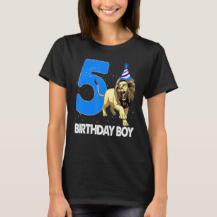 Camiseta Niño de cumpleaños 5 animales salvajes de leones r