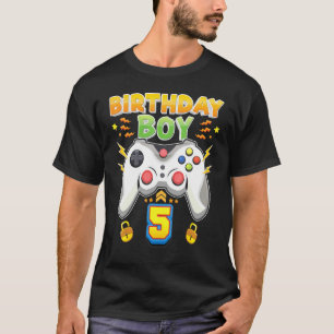Camiseta Niño de cumpleaños 5 años 5 Cons de videojuegos pa