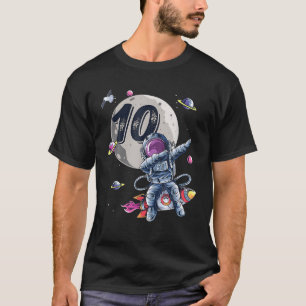 Camiseta Niño De Cumpleaños De 10 Años Regala Astronauta 10