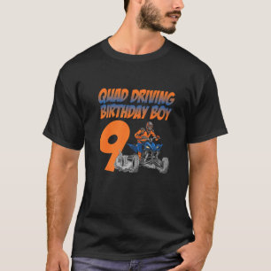 Camiseta Niño de cumpleaños de cuatro conductores 9 Quad Bi