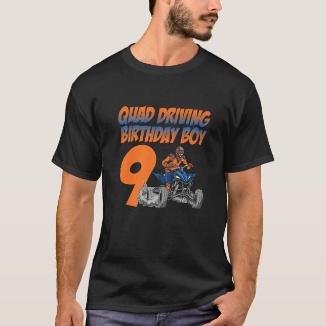 Camiseta Niño de cumpleaños de cuatro conductores 9 Quad Bi (Anverso)