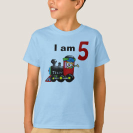 Camiseta Niño de cumpleaños del tren de juguete de cinco añ