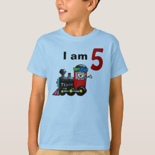 Camiseta Niño de cumpleaños del tren de juguete de cinco añ
