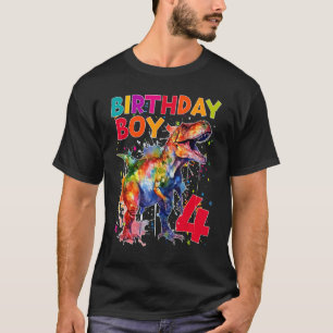 Camiseta Niño de cumpleaños Dinosaur Rex de 4 años