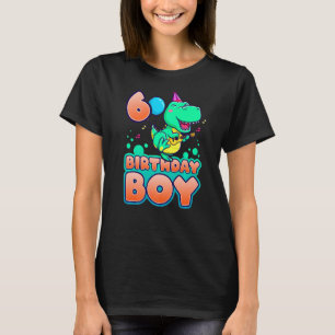 Camiseta Niño De Cumpleaños Dinosaurio De 6 Años Con Guitar