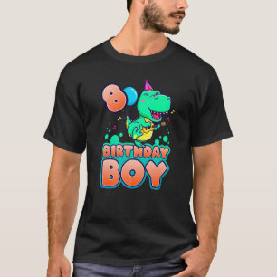 Camiseta Niño De Cumpleaños Dinosaurio De 8 Años Con Guitar