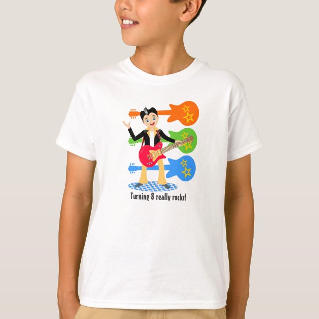 Camiseta Niño de cumpleaños estrella de rock (Anverso)