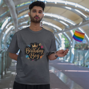 Camiseta Niño de cumpleaños, Golden Crown Splash