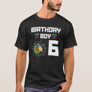 Camiseta Niño de cumpleaños Rubixk cubo tema de 6 años espí