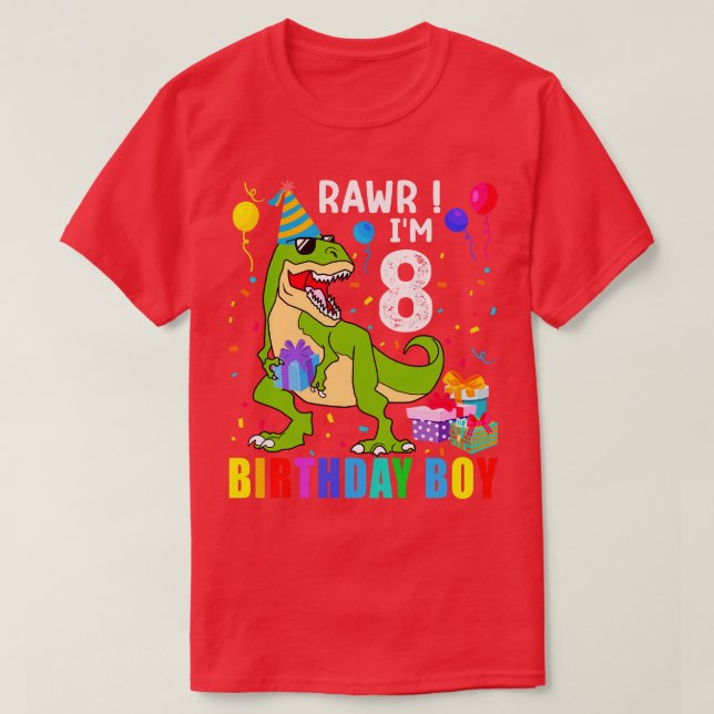 Camiseta Niño de cumpleaños T Rex Dinosaurio 17 (Diseño del anverso)