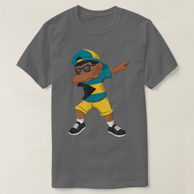 Camiseta Niño de Dabbing Bahamian Bandera de Bahamas niños  (Diseño del anverso)