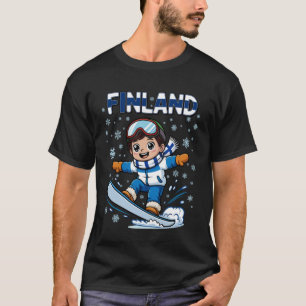 Camiseta Niño de esquí de Finlandia Bandera de esquí de Fin