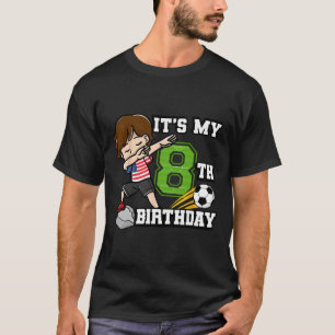Camiseta Niño de fútbol Es mi cumpleaños número 8 Bandera d