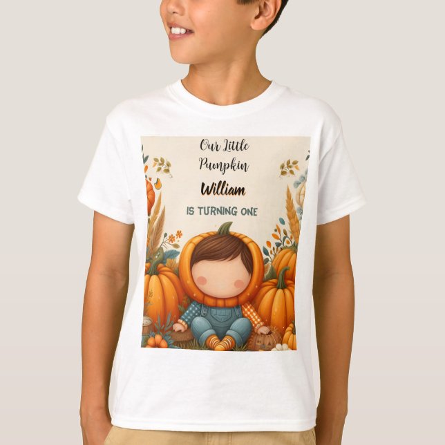 Camiseta Niño De Granja Nuestra Calabaza Se Está Convirtien (Anverso)