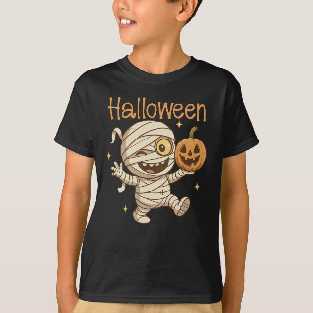 Camiseta Niño de Halloween, dulce momia (Anverso)