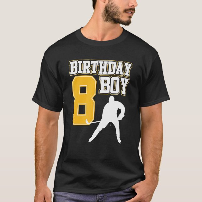 Camiseta Niño de hockey sobre hielo 8 cumpleaños entrenador (Anverso)