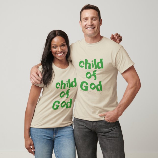 Camiseta Niño de la Biblia de Dios cita el beige verde (Unisexo)