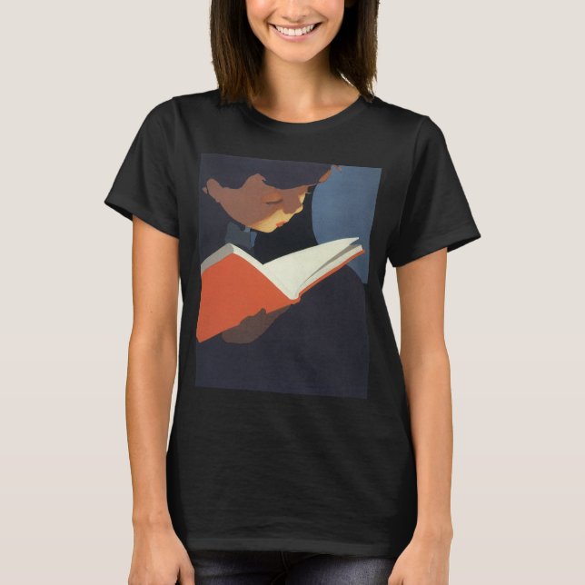 Camiseta Niño de la época leyendo un libro de la biblioteca (Anverso)