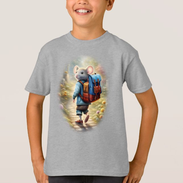 Camiseta Niño de ratones cortos camino a la escuela, person (Anverso)