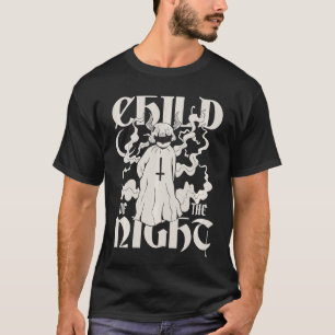 Camiseta Niño de terror de la noche Goth Oculto Demonio niñ