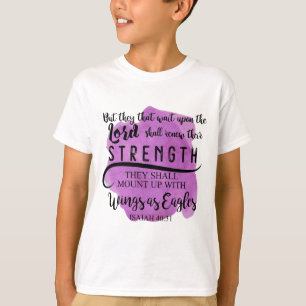 Camiseta NIÑO del 40:31 KJV de Isaías que espera sobre el