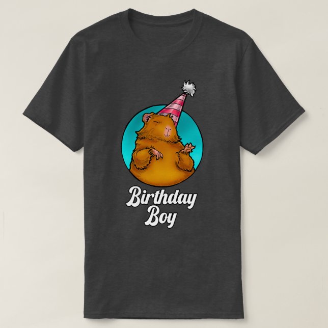 Camiseta Niño del cumpleaños del cerdo de Guinea (Diseño del anverso)