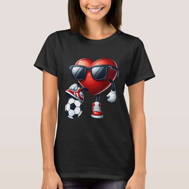 Camiseta Niño Día de San Valentín de fútbol de divertida re (Anverso)