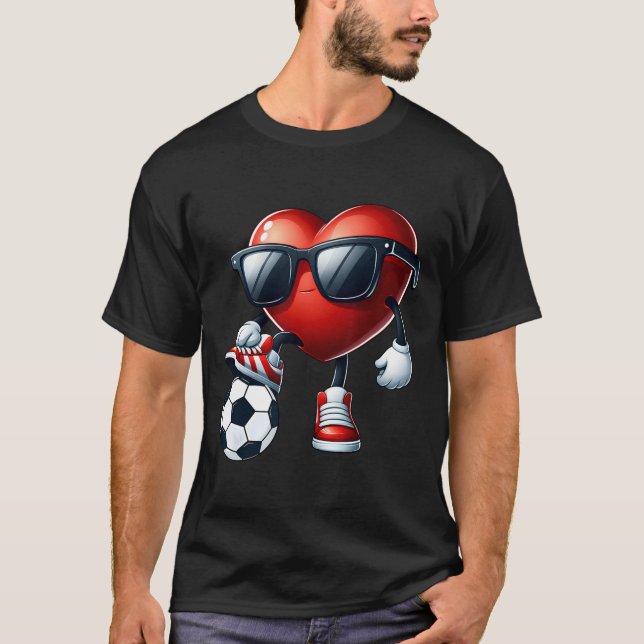 Camiseta Niño Día de San Valentín de fútbol de divertida re (Anverso)