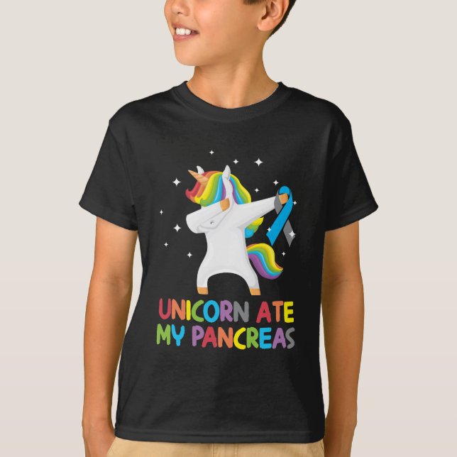 Camiseta Niño diabético de páncreas unicornio (Anverso)