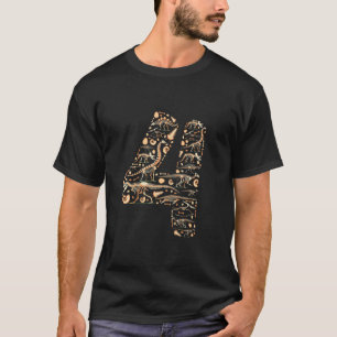 Camiseta Niño Dinosaurio 4to Chica de cumpleaños Pal de 4 a