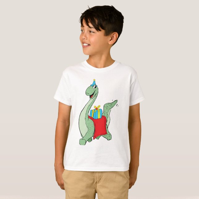 Camiseta Niño, dinosaurio de cumpleaños (Anverso completo)