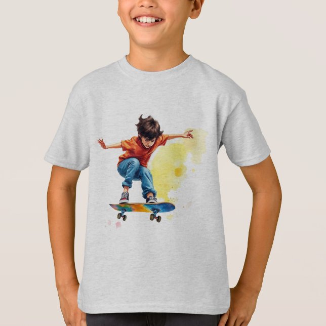 Camiseta Niño en Skateboarding Sport Fun (Anverso)