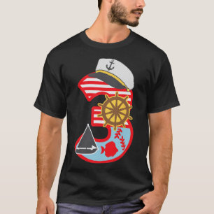 Camiseta Niño en su tercer cumpleaños Barquito náutico de 3