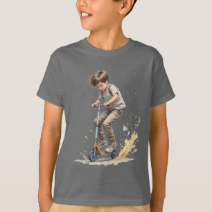 Camiseta Niño en una silueta divertida deportiva de patinet