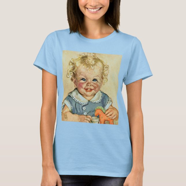 Camiseta Niño escandinavo vintage rubio o Chica (Anverso)
