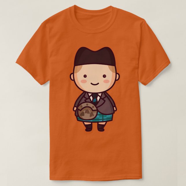 Camiseta Niño escocés lindo con Kilt (Diseño del anverso)