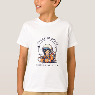 Camiseta Niño espacial atascado en el espacio Fiesta de div