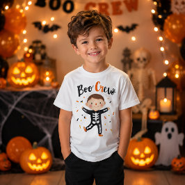 Camiseta Niño Esqueleto Lindo Boo Crew Halloween Niños