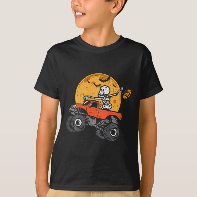 Camiseta Niño esqueleto monstruo moto luna niño niño niño n (Anverso)