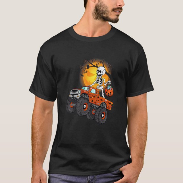 Camiseta Niño esqueleto monstruo moto luna niño niño niño n (Anverso)