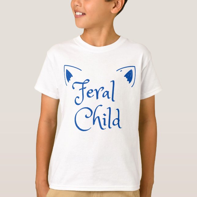 Camiseta Niño Feral - Niño loco en azul (Anverso)