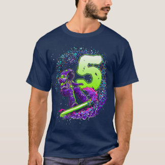 Camiseta Niño gracioso 5 Astronauta de cumpleaños sobrevive