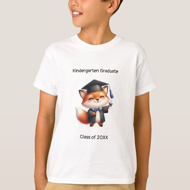 Camiseta Niño graduado Cute Fox Grad T-Shirt (Anverso)
