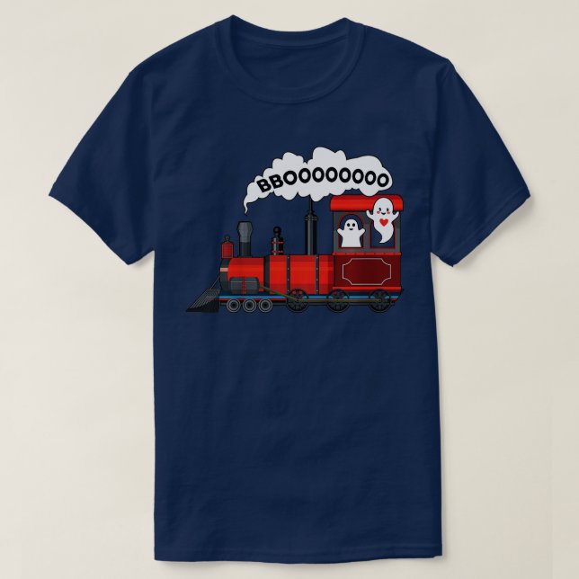 Camiseta Niño Halloween Tren Boo Gracioso Fantasma Niño B (Diseño del anverso)