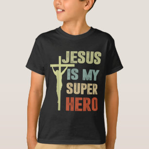 Camiseta Niño Jesús es mi superhéroe Dios Cristiano Hijo Br