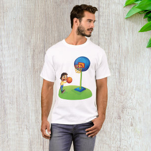 Camiseta Niño jugando baloncesto con aro Deportes divertido