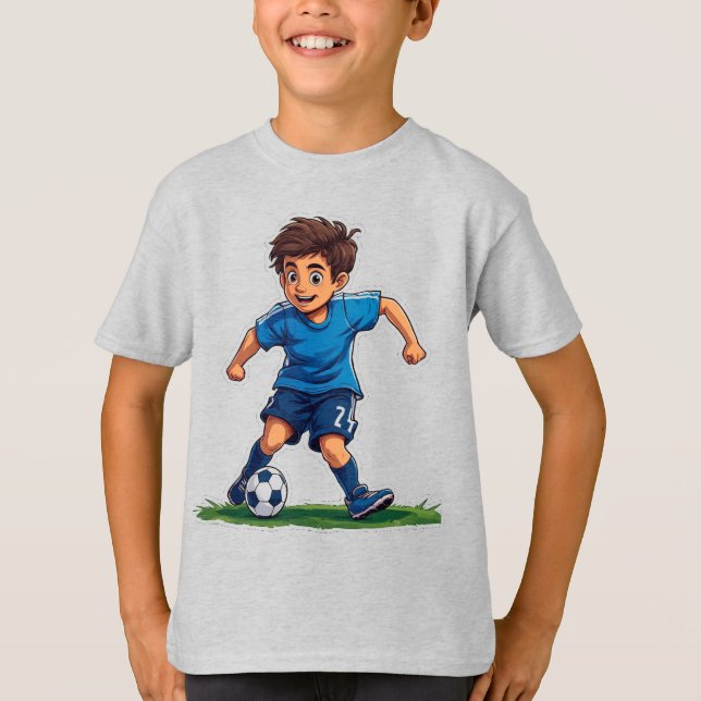 Camiseta Niño Jugando Fútbol (Anverso)