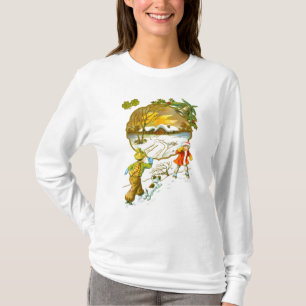 Camiseta Niño lanzando una bola de nieve