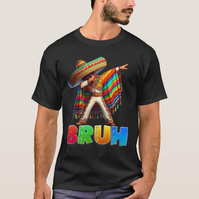 Camiseta Niño mexicano Bruh Poncho Cinco De Mayo (Anverso)